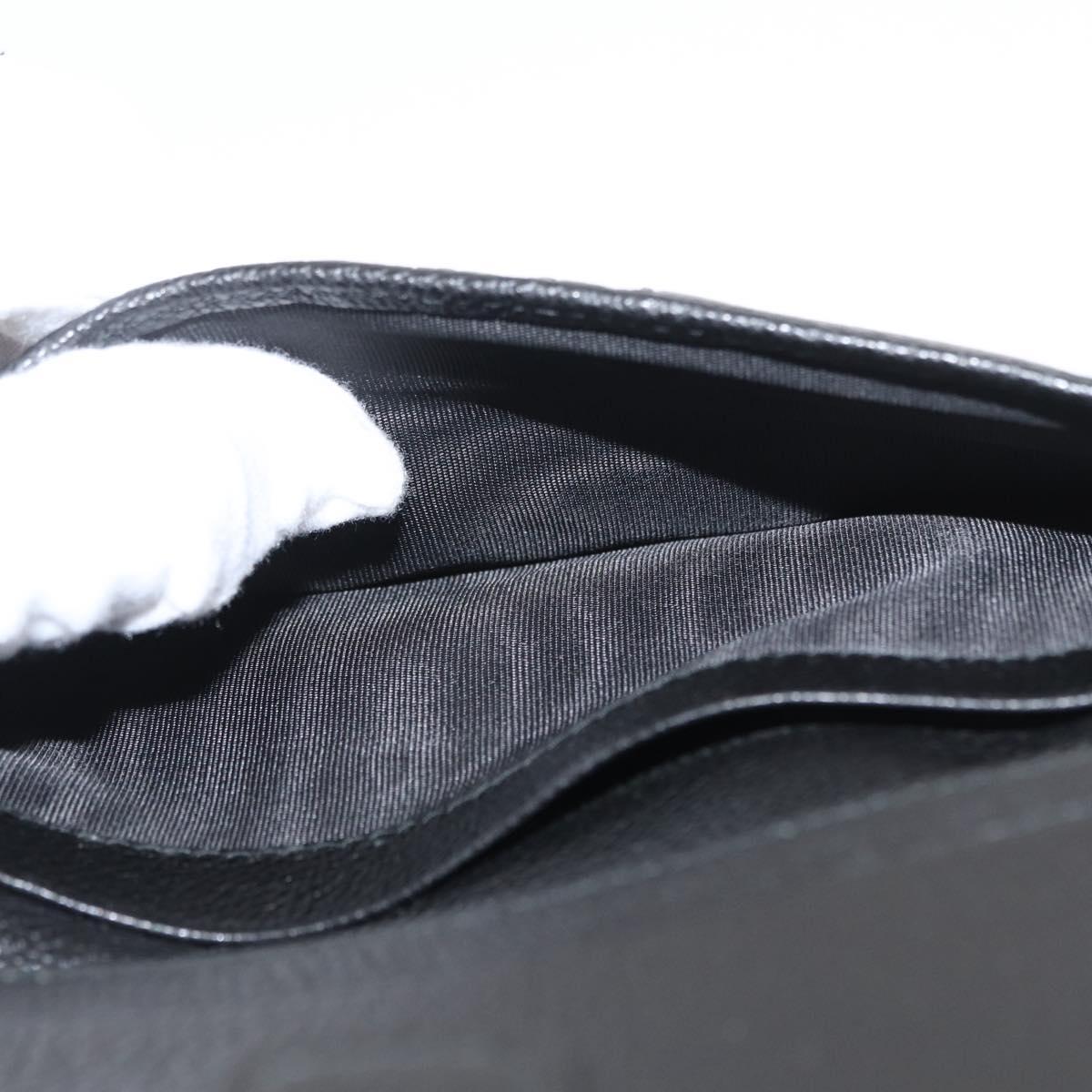 PRADA Long Wallet Leather Black Auth 169955V