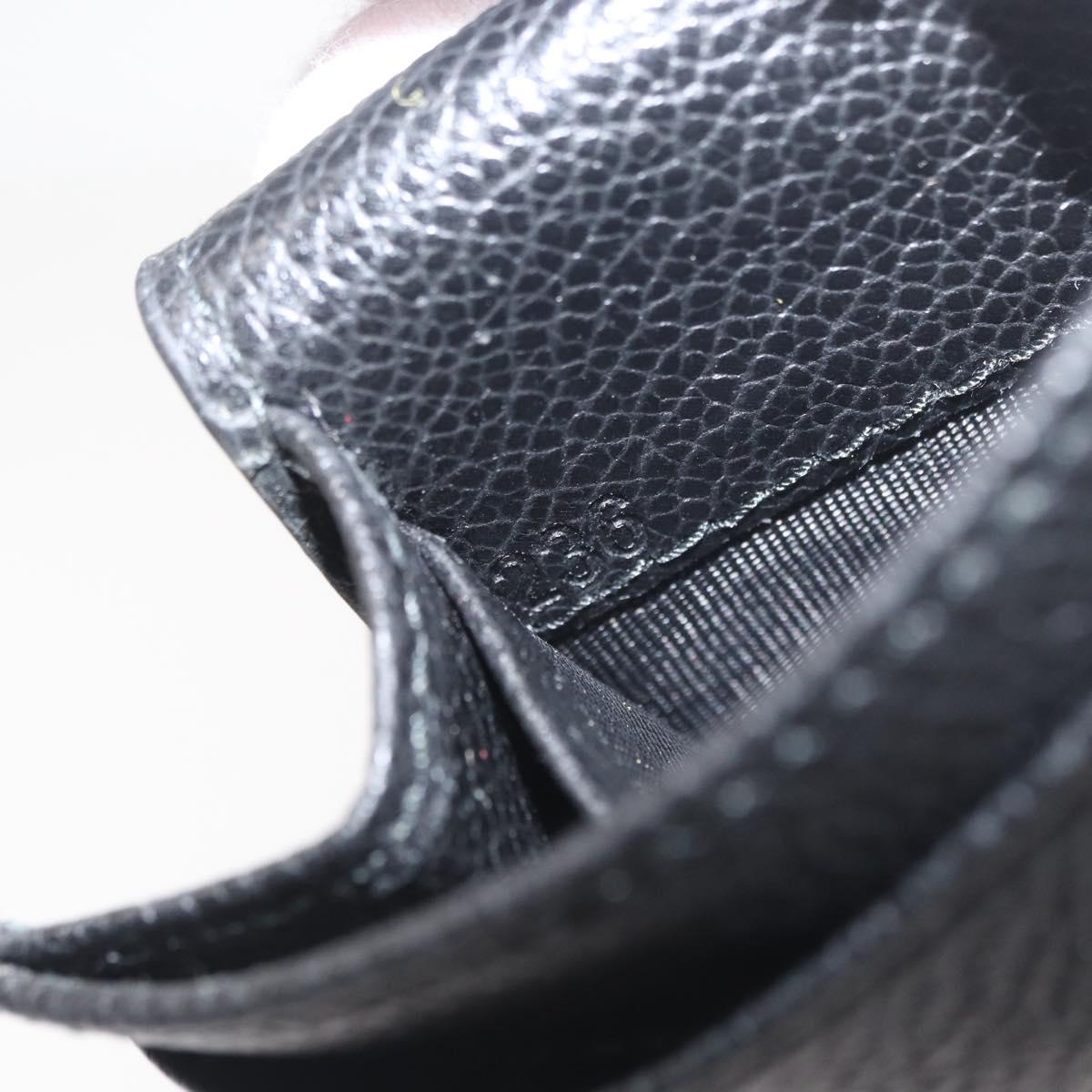 PRADA Long Wallet Leather Black Auth 169955V