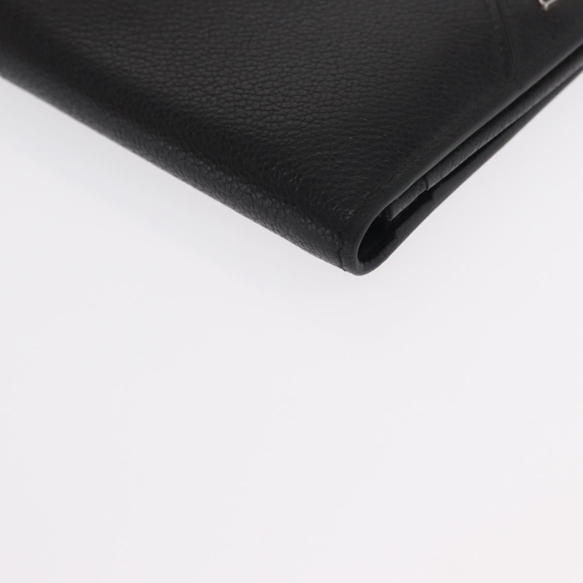 PRADA Long Wallet Leather Black Auth 169955V