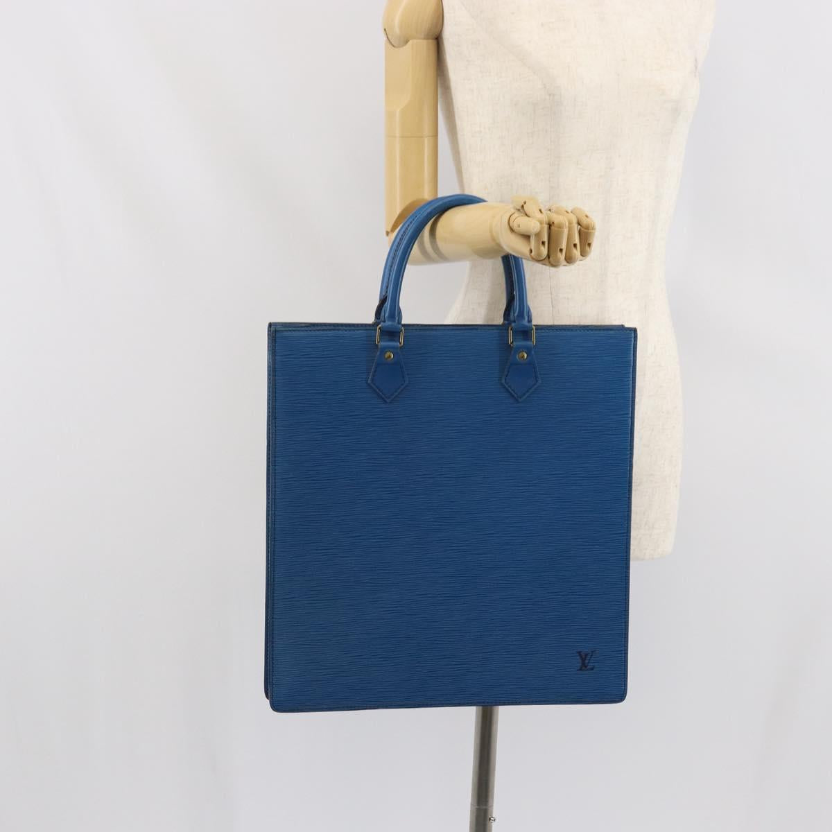 LOUIS VUITTON Epi Sac Plat Hand Bag Blue M52075 LV Auth 169982