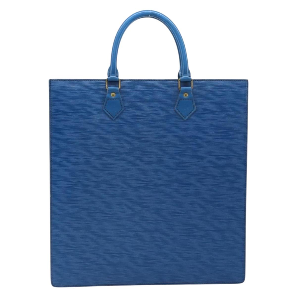 LOUIS VUITTON Epi Sac Plat Hand Bag Blue M52075 LV Auth 169982