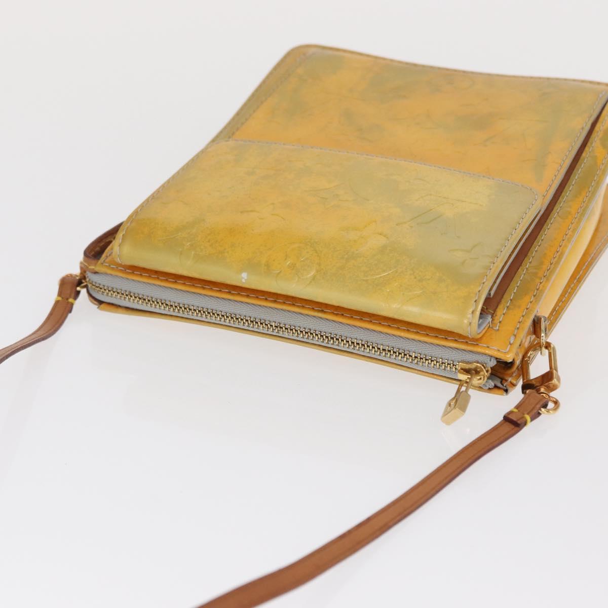 LOUIS VUITTON Monogram Vernis Motto Accessory Pouch Gris M91030 LV Auth 169985
