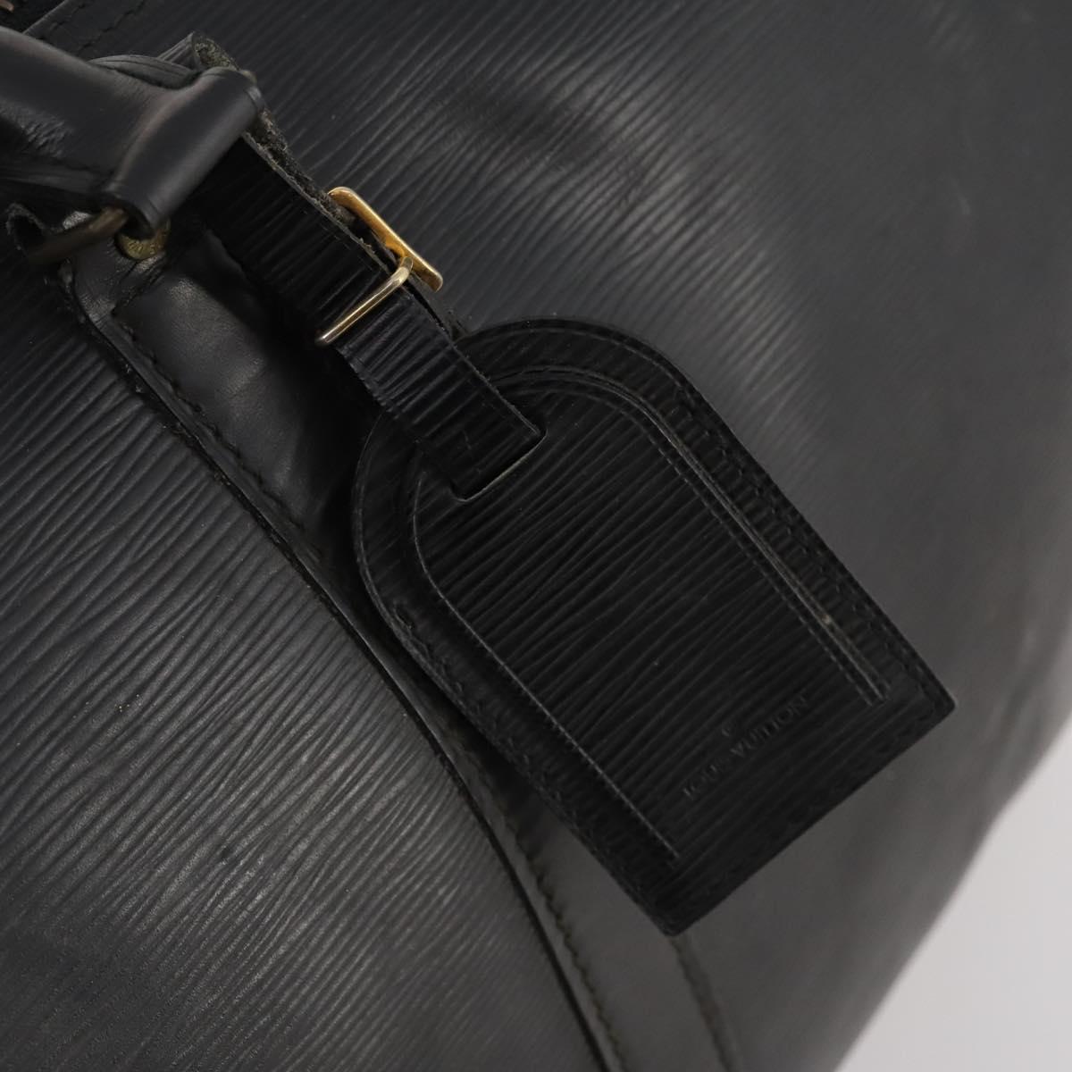 LOUIS VUITTON Epi Keepall 50 Boston Bag Black M42962 LV Auth 169987