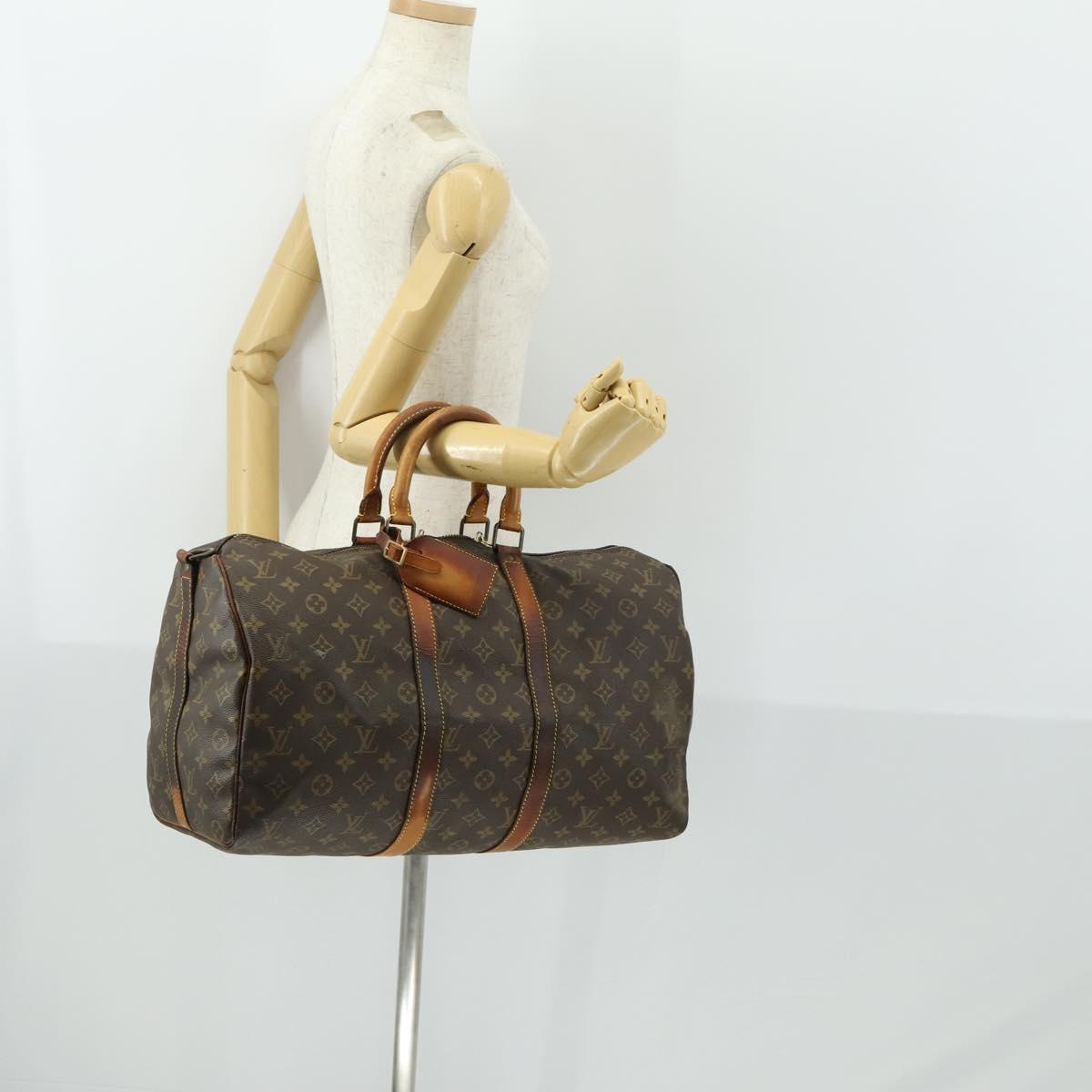 LOUIS VUITTON Monogram Keepall Bandouliere 45 Boston Bag M41418 LV Auth 169997