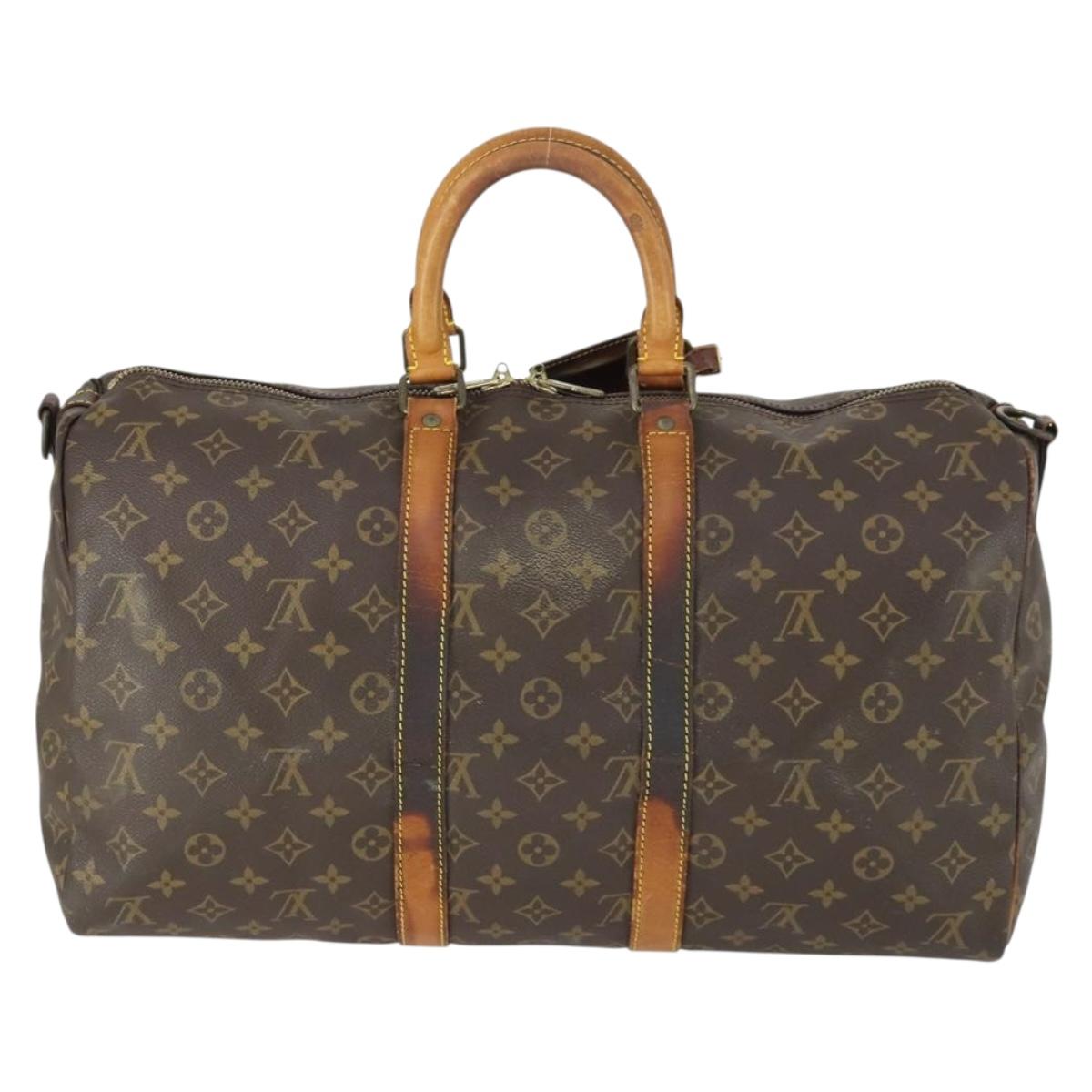LOUIS VUITTON Monogram Keepall Bandouliere 45 Boston Bag M41418 LV Auth 169997
