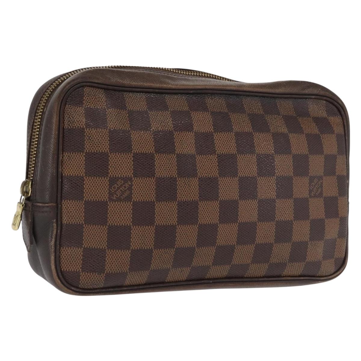 LOUIS VUITTON Damier Ebene Trousse Toilette 25 Clutch Bag N47624 LV Auth 170000A