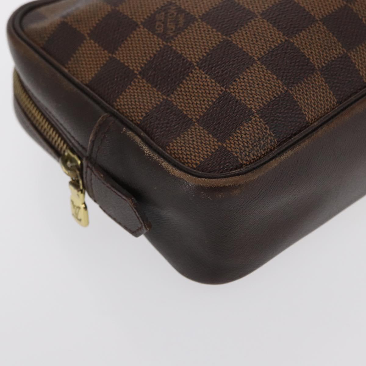 LOUIS VUITTON Damier Ebene Trousse Toilette 25 Clutch Bag N47624 LV Auth 170000A