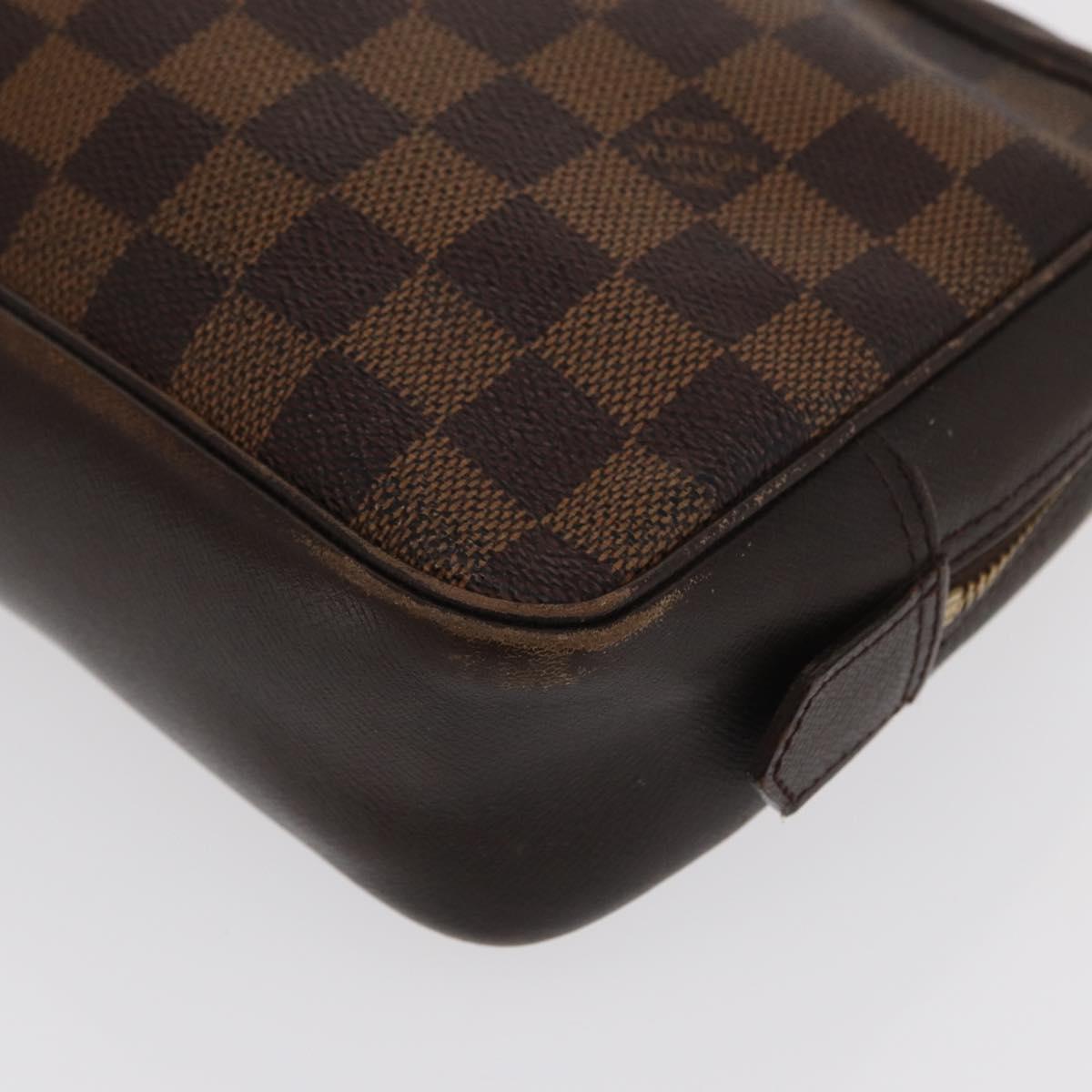 LOUIS VUITTON Damier Ebene Trousse Toilette 25 Clutch Bag N47624 LV Auth 170000A