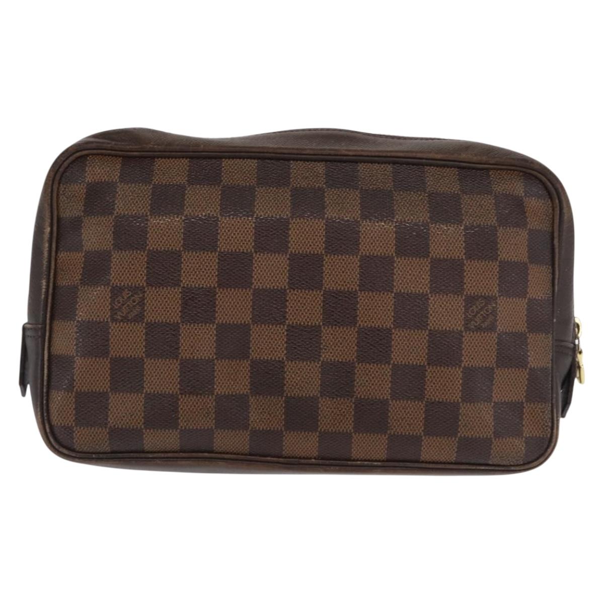 LOUIS VUITTON Damier Ebene Trousse Toilette 25 Clutch Bag N47624 LV Auth 170000A