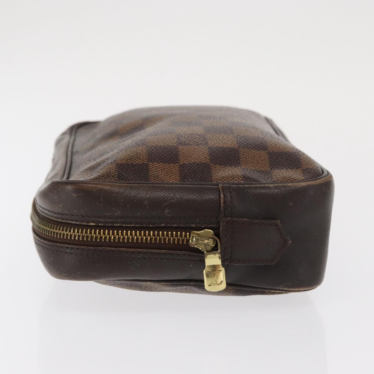 LOUIS VUITTON Damier Ebene Trousse Toilette 25 Clutch Bag N47624 LV Auth 170000A