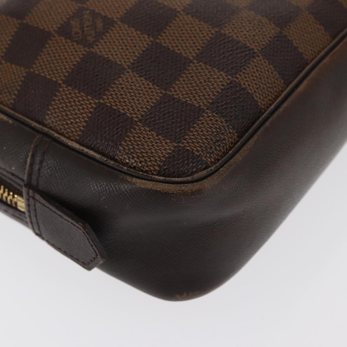 LOUIS VUITTON Damier Ebene Trousse Toilette 25 Clutch Bag N47624 LV Auth 170000A