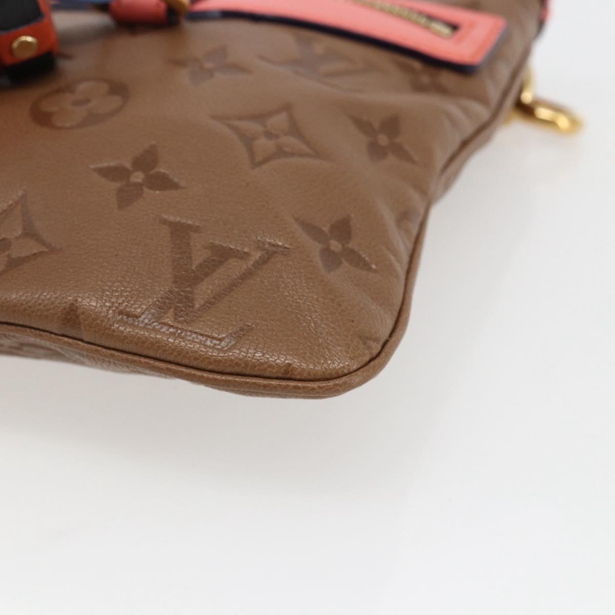 LOUIS VUITTON Monogram Empreinte Flat Bag Brown M40369 LV Auth 170001SAM