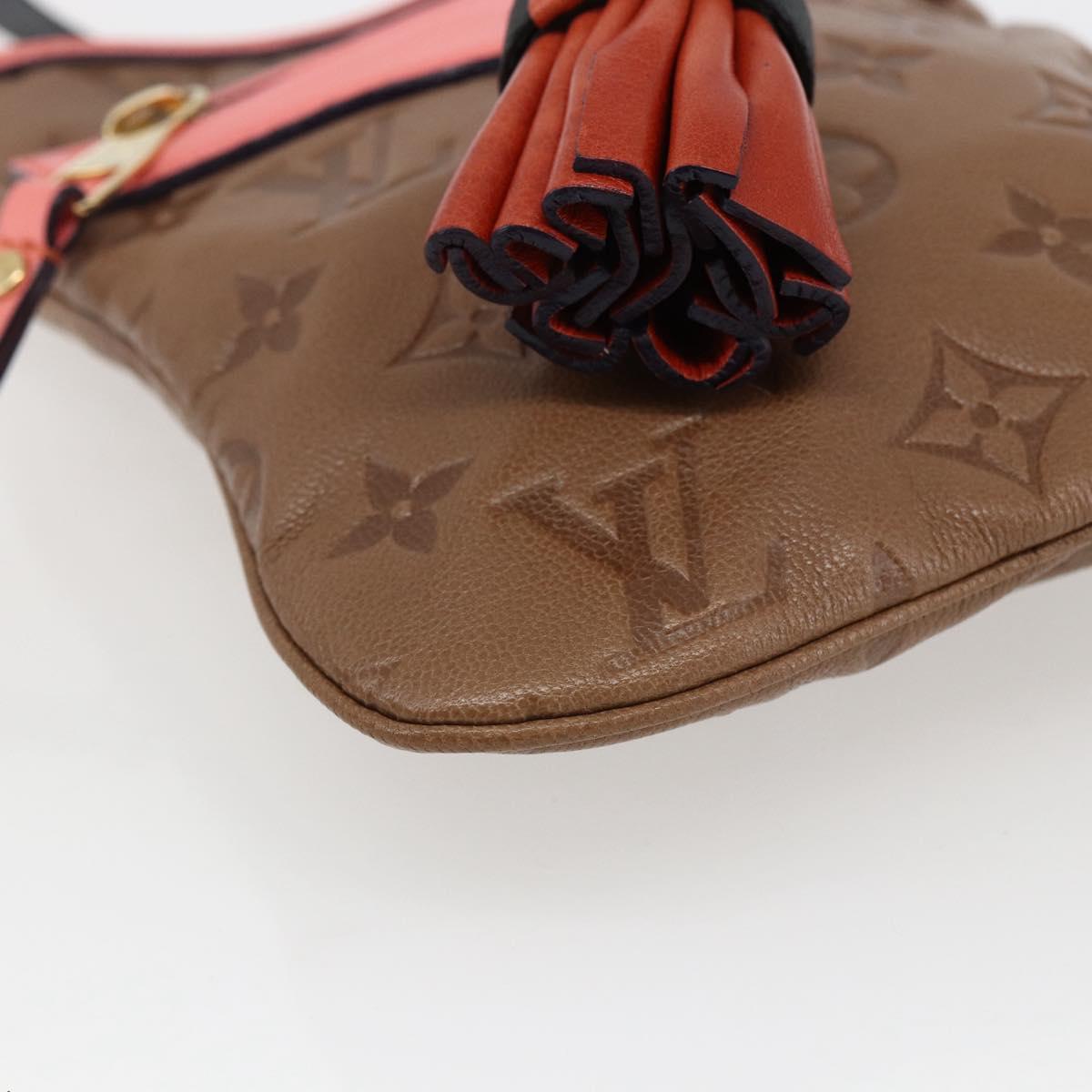 LOUIS VUITTON Monogram Empreinte Flat Bag Brown M40369 LV Auth 170001SAM