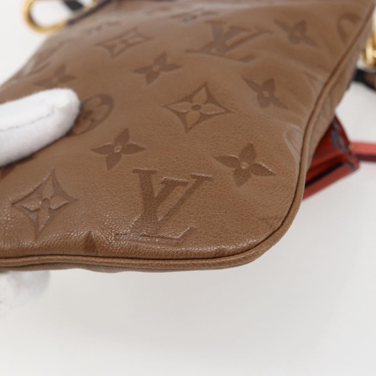 LOUIS VUITTON Monogram Empreinte Flat Bag Brown M40369 LV Auth 170001SAM