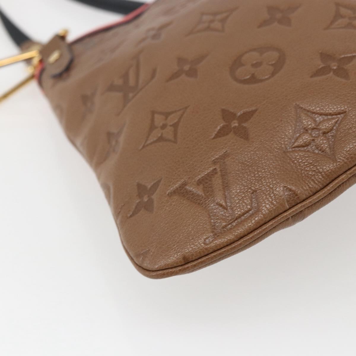 LOUIS VUITTON Monogram Empreinte Flat Bag Brown M40369 LV Auth 170001SAM