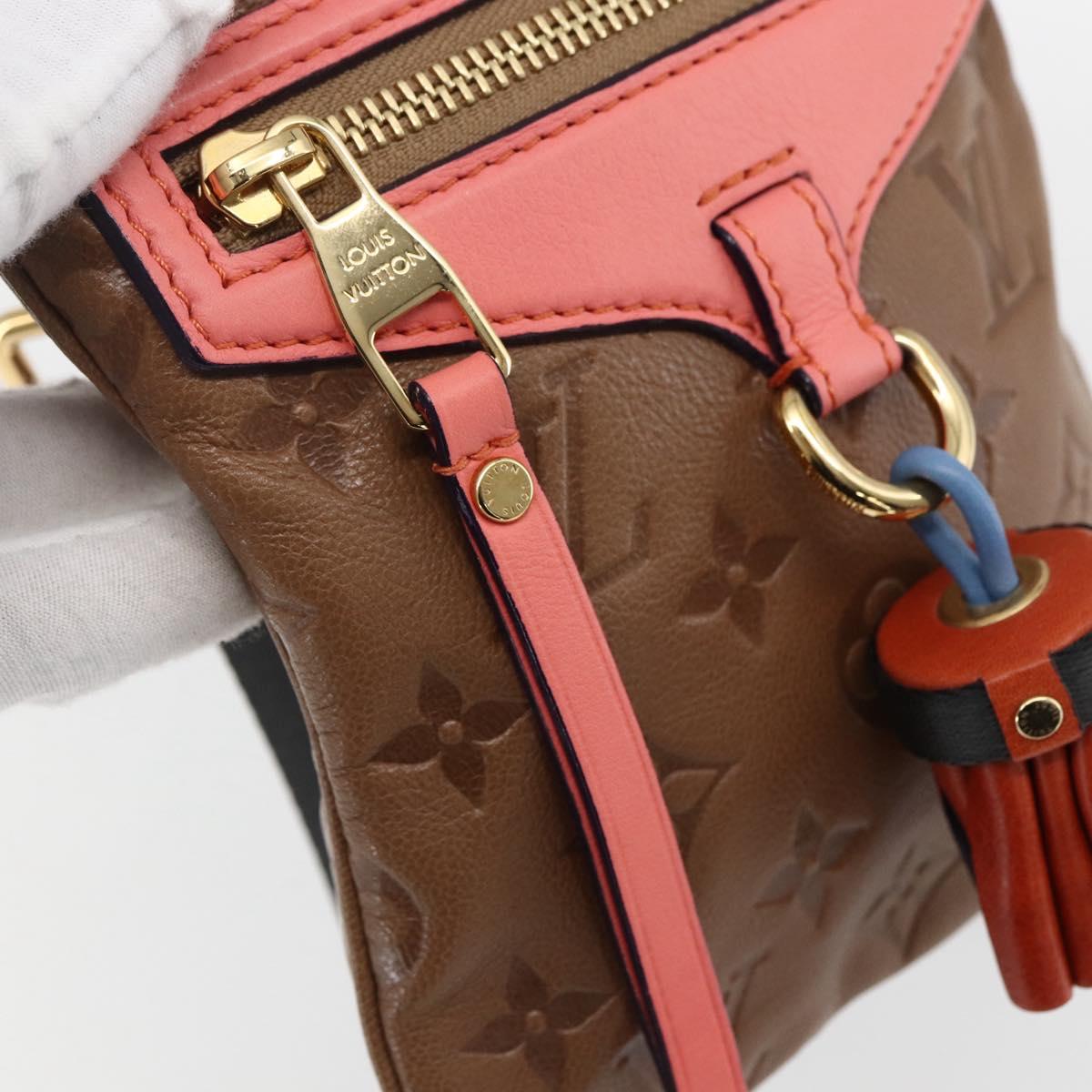 LOUIS VUITTON Monogram Empreinte Flat Bag Brown M40369 LV Auth 170001SAM