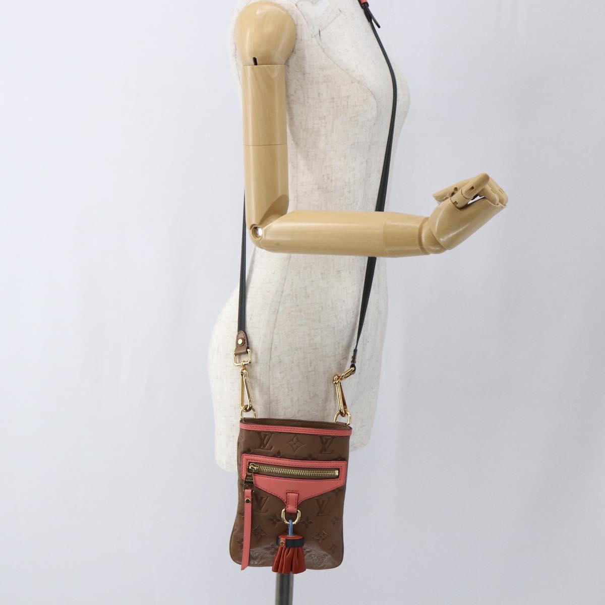 LOUIS VUITTON Monogram Empreinte Flat Bag Brown M40369 LV Auth 170001SAM