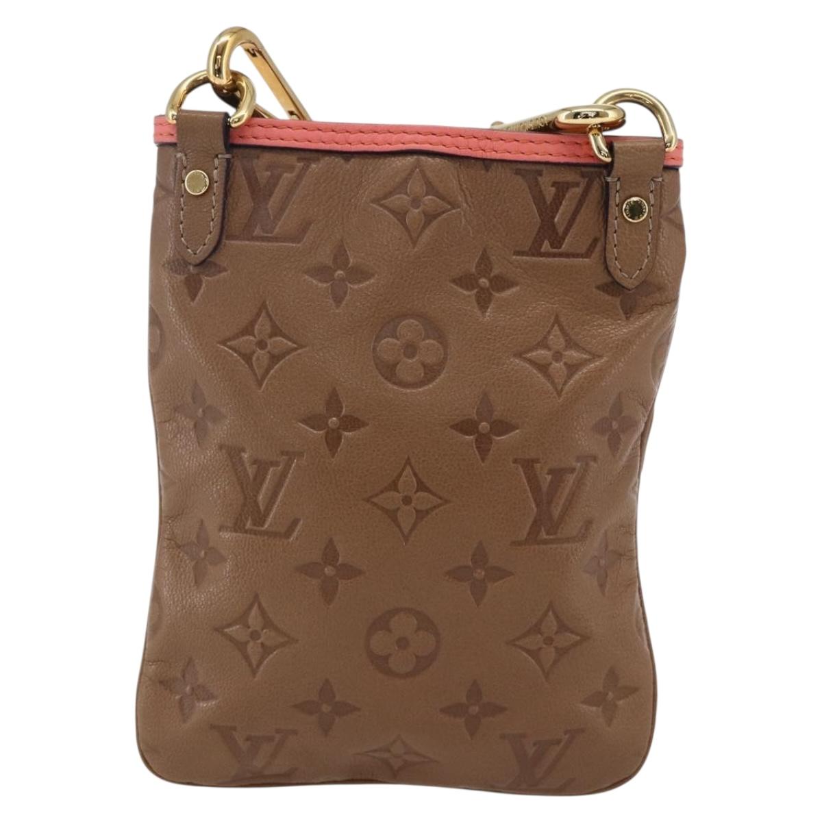 LOUIS VUITTON Monogram Empreinte Flat Bag Brown M40369 LV Auth 170001SAM
