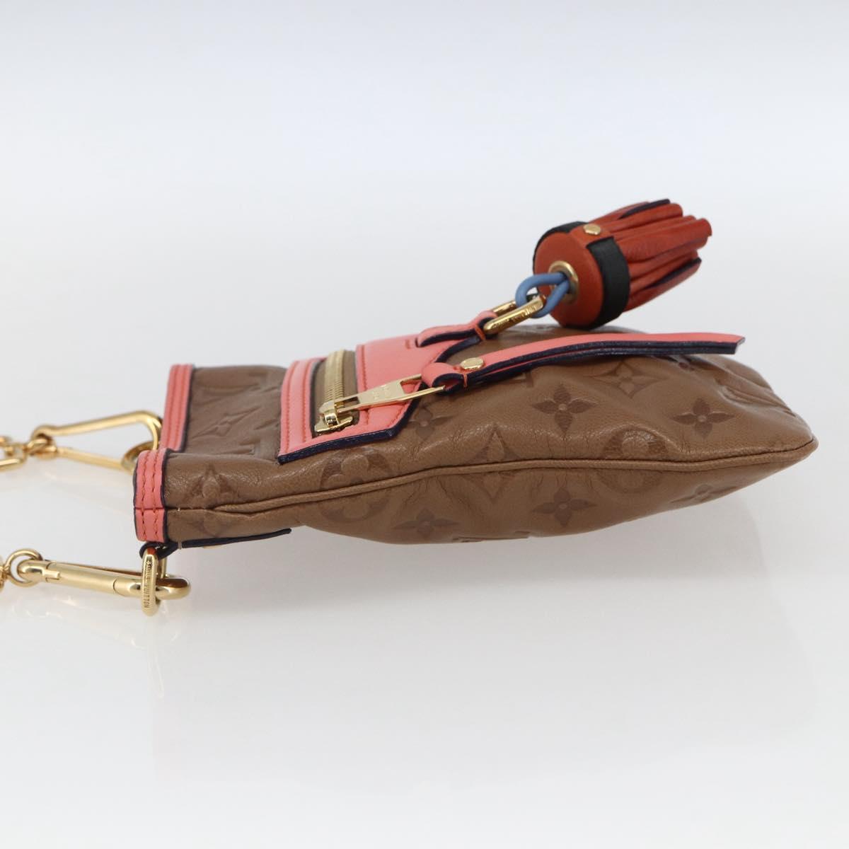 LOUIS VUITTON Monogram Empreinte Flat Bag Brown M40369 LV Auth 170001SAM