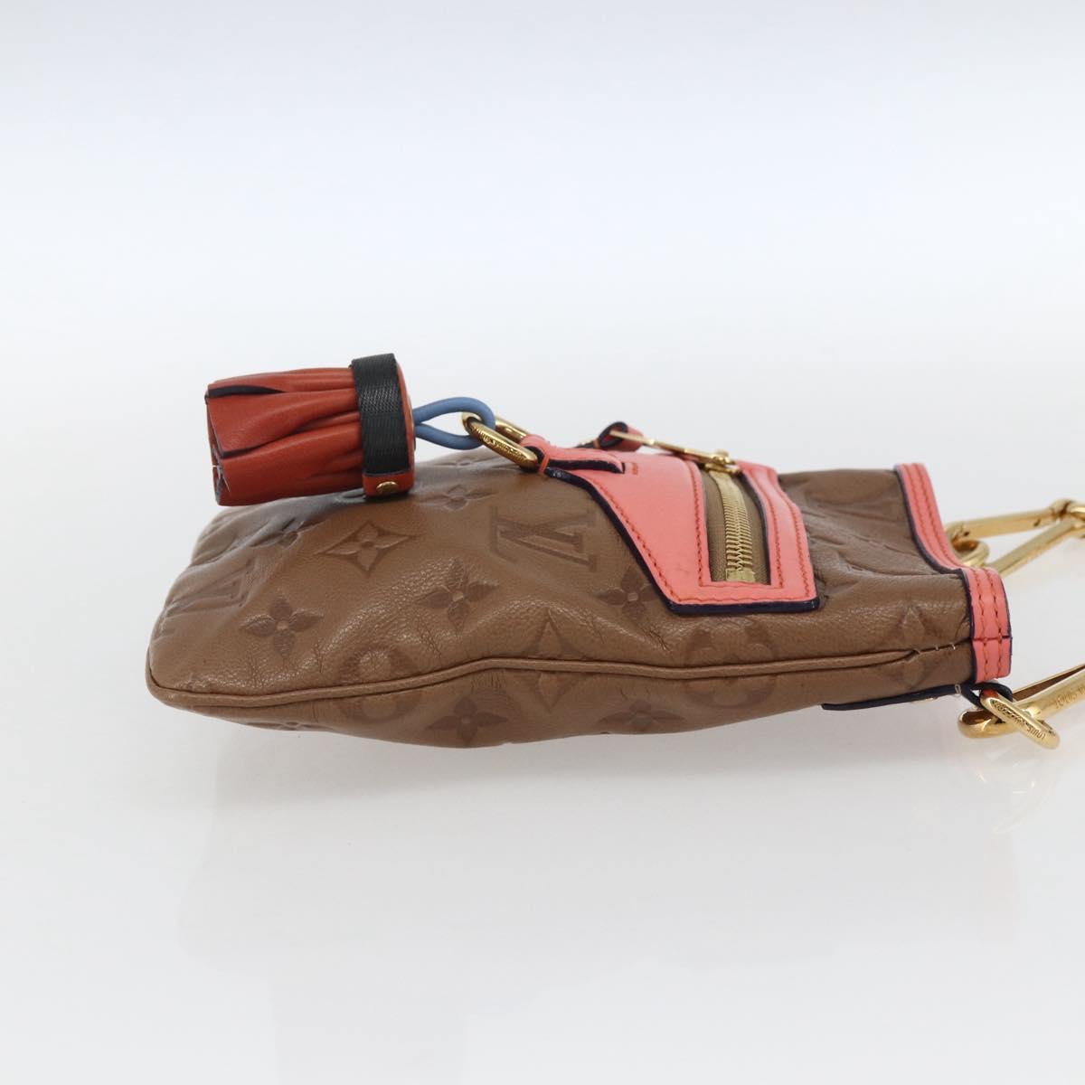 LOUIS VUITTON Monogram Empreinte Flat Bag Brown M40369 LV Auth 170001SAM