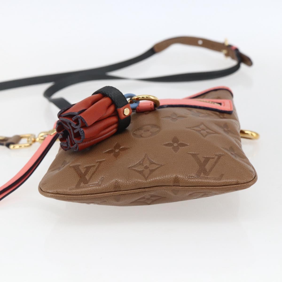 LOUIS VUITTON Monogram Empreinte Flat Bag Brown M40369 LV Auth 170001SAM