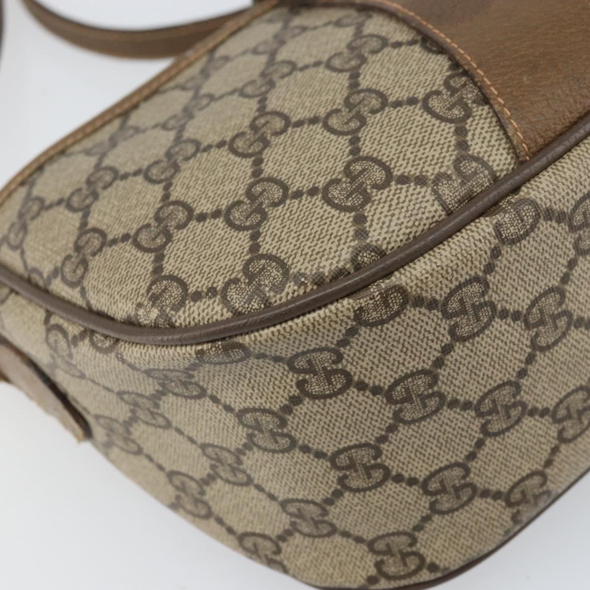GUCCI GG Supreme Web Sherry Line Bag PVC Beige Gold 89 02 032 Auth 170002