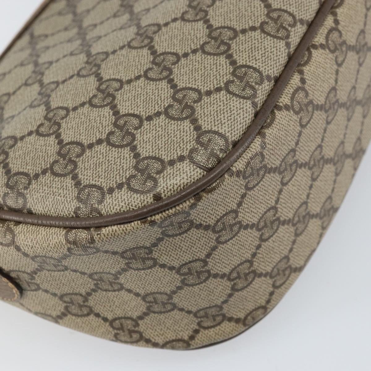 GUCCI GG Supreme Web Sherry Line Bag PVC Beige Gold 89 02 032 Auth 170002
