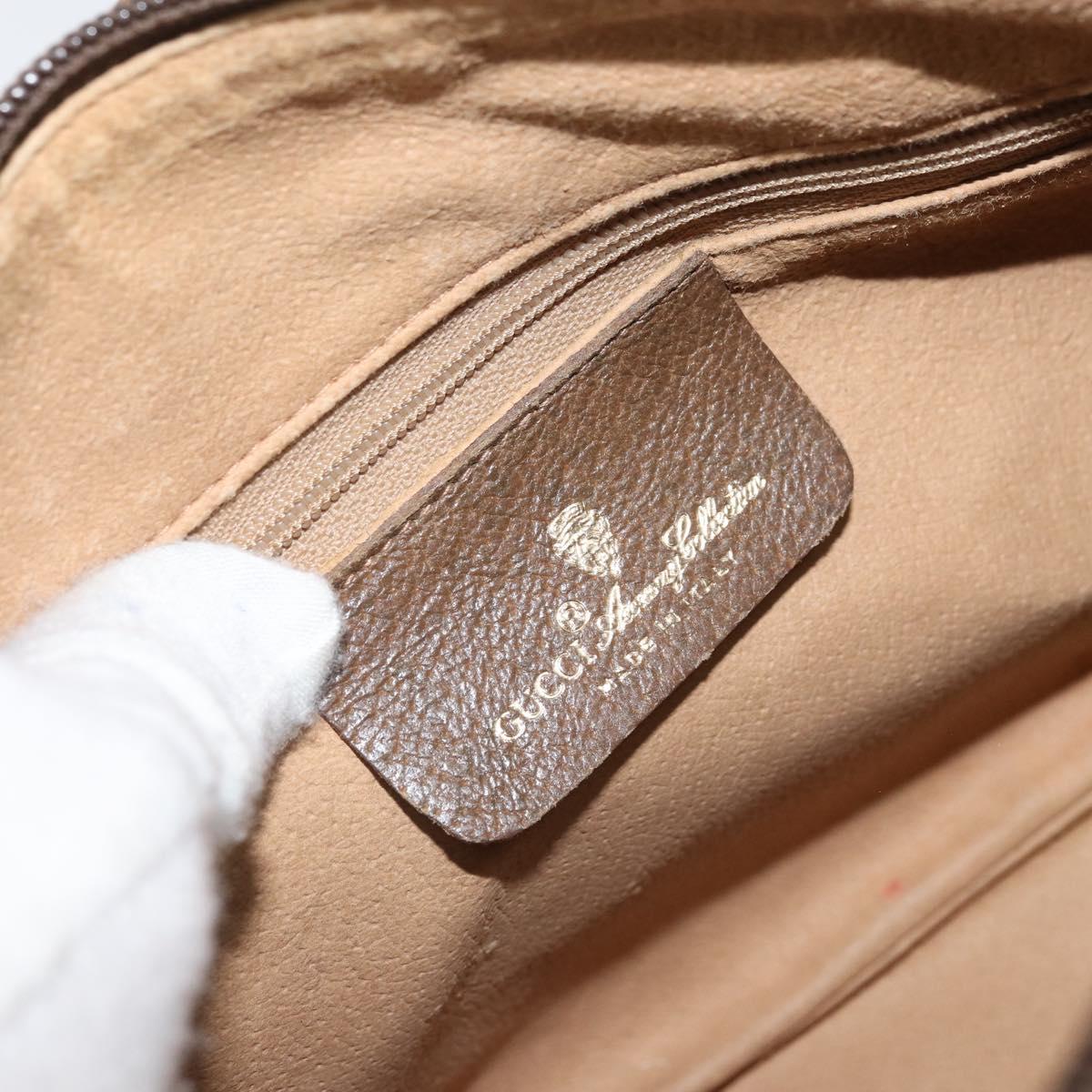 GUCCI GG Supreme Web Sherry Line Bag PVC Beige Gold 89 02 032 Auth 170002