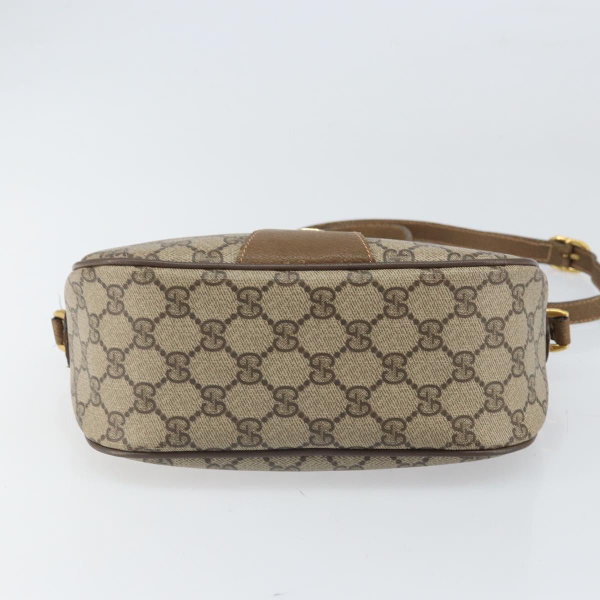 GUCCI GG Supreme Web Sherry Line Bag PVC Beige Gold 89 02 032 Auth 170002