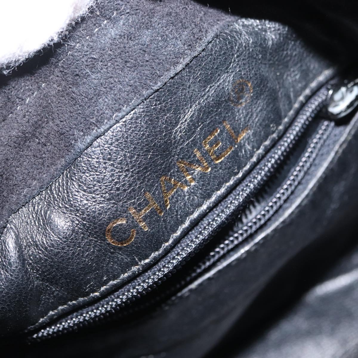 CHANEL Matelasse Chain Shoulder Bag Suede Black Gold CC Auth 170009