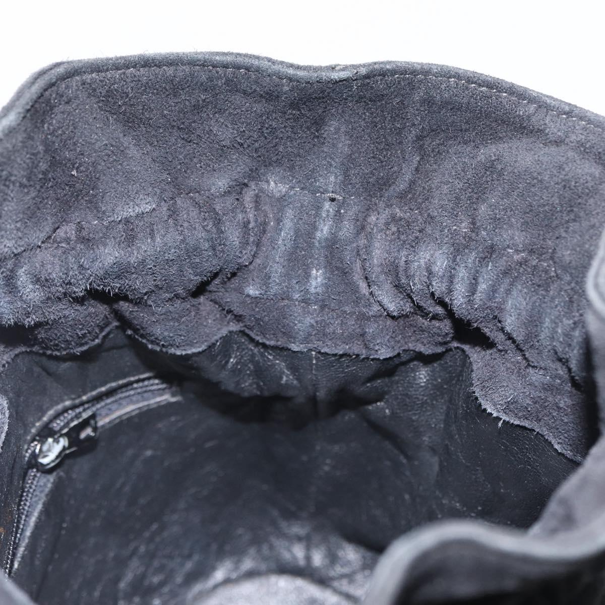 CHANEL Matelasse Chain Shoulder Bag Suede Black Gold CC Auth 170009