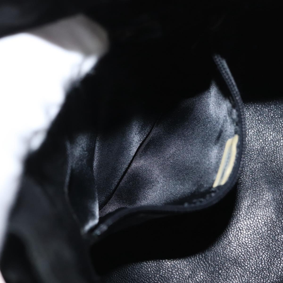 CHANEL Matelasse Chain Shoulder Bag Suede Black Gold CC Auth 170009