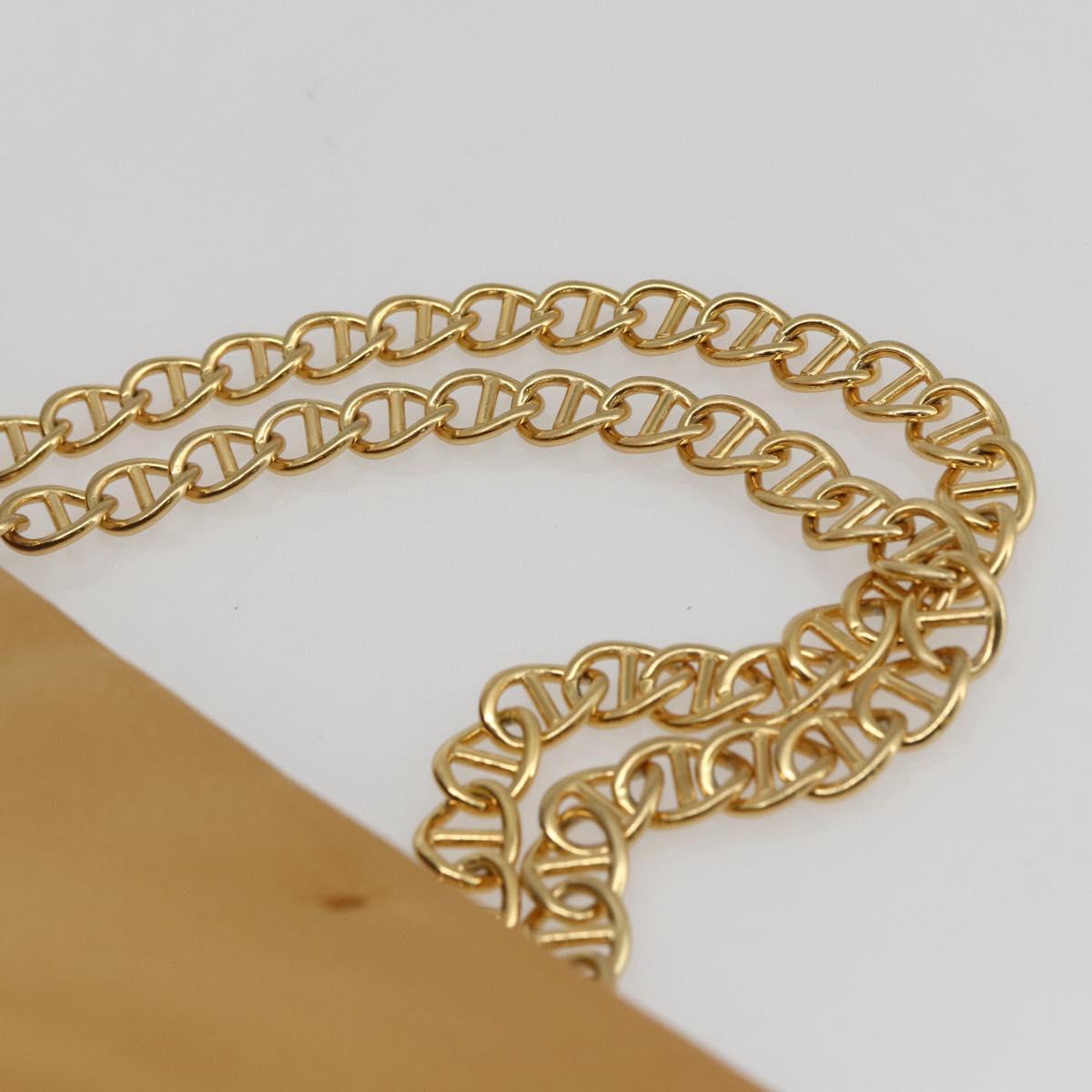 PRADA Chain Hand Bag Satin Gold Auth 170010