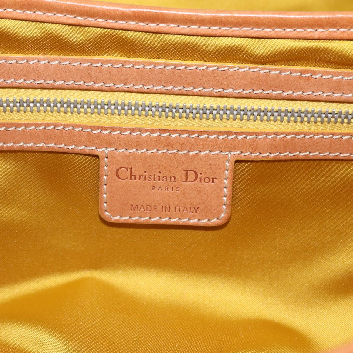 Christian Dior Trotter Canvas Romantic Chain Bag PVC Ivory Silver Auth 170012SAV