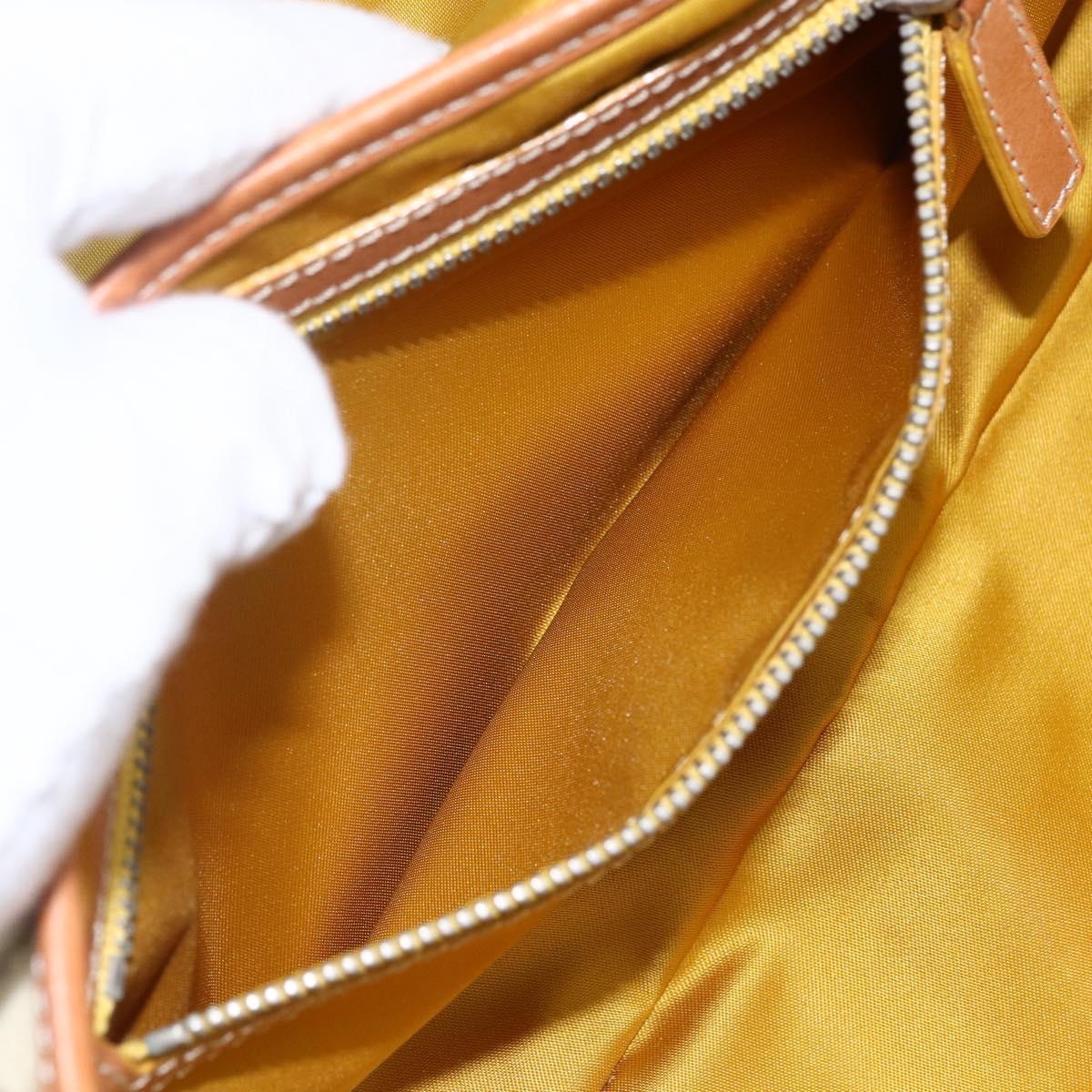 Christian Dior Trotter Canvas Romantic Chain Bag PVC Ivory Silver Auth 170012SAV