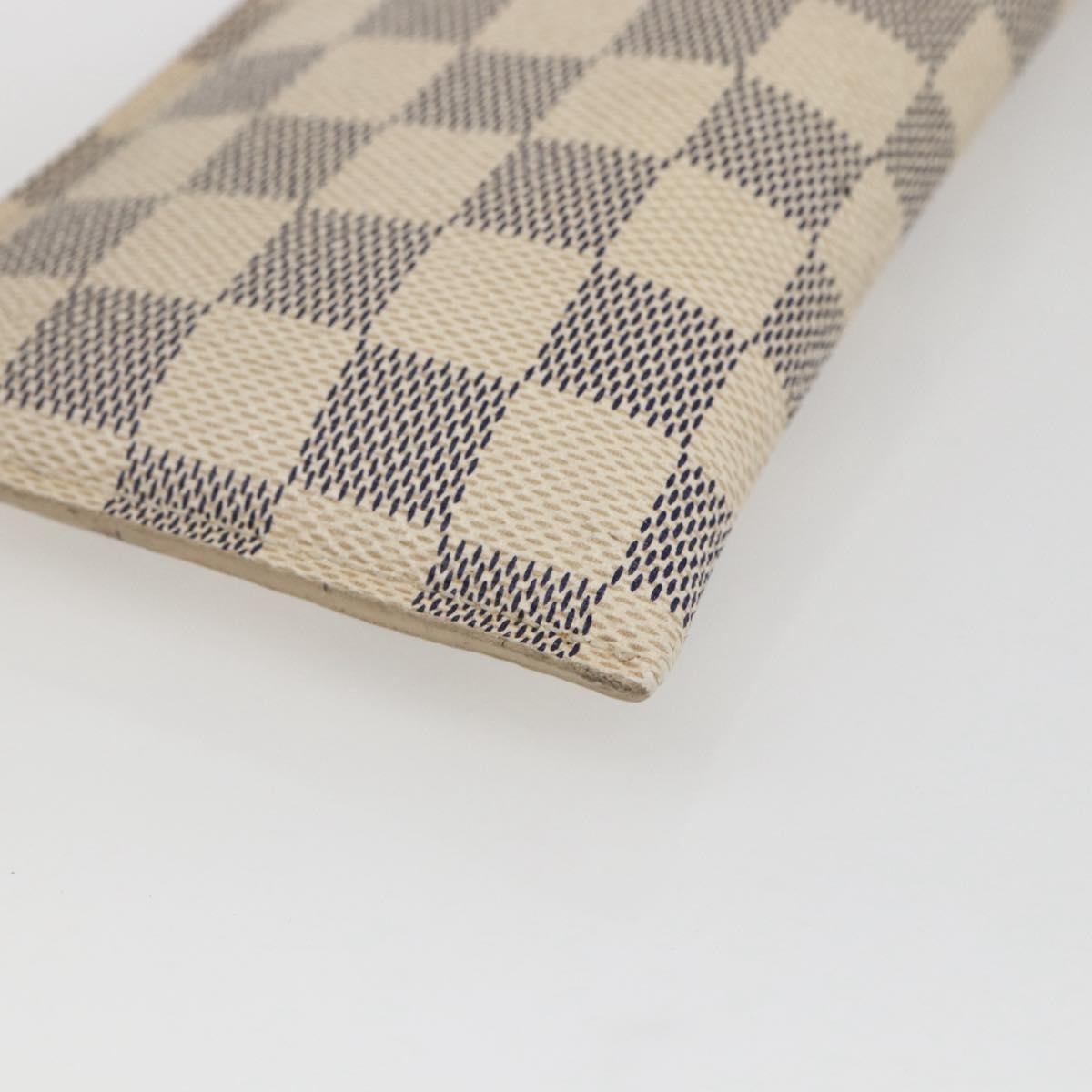 LOUIS VUITTON Damier Azur Etui A Lunettes MM Glasses Case N60025 LV Auth 170020V