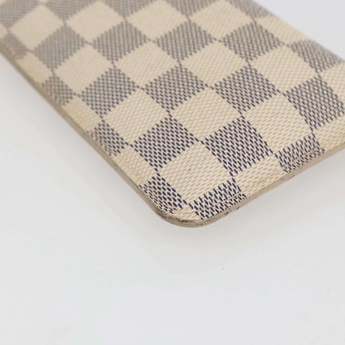LOUIS VUITTON Damier Azur Etui A Lunettes MM Glasses Case N60025 LV Auth 170020V