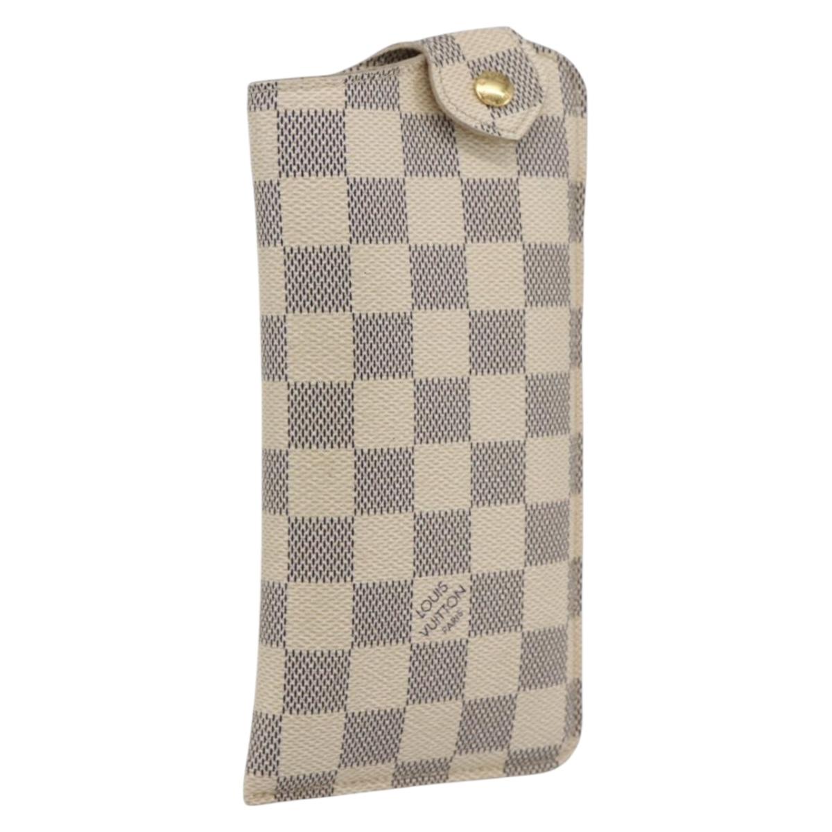 LOUIS VUITTON Damier Azur Etui A Lunettes MM Glasses Case N60025 LV Auth 170020V