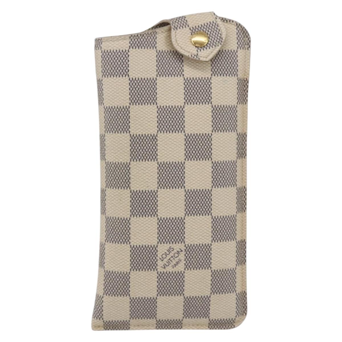 LOUIS VUITTON Damier Azur Etui A Lunettes MM Glasses Case N60025 LV Auth 170020V
