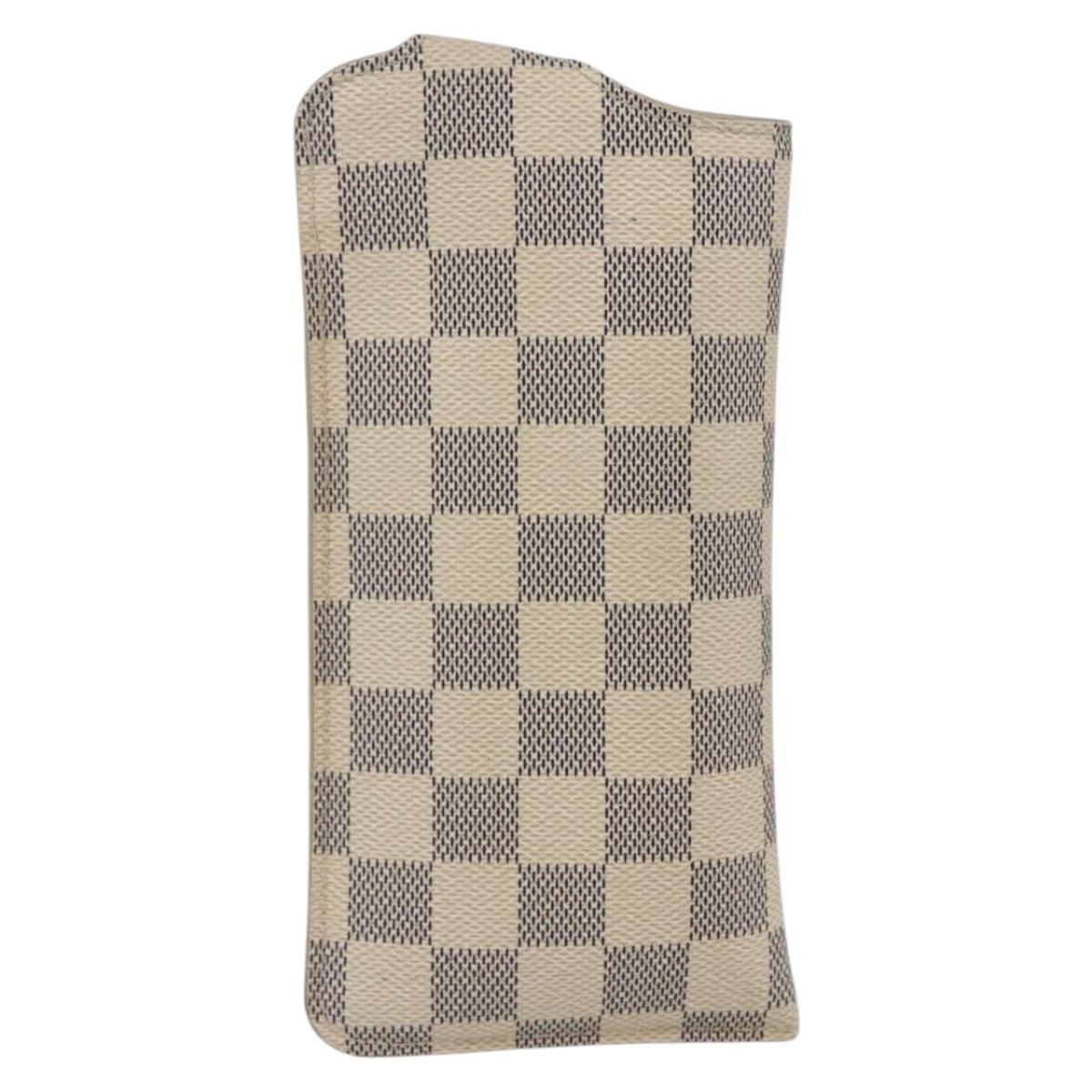 LOUIS VUITTON Damier Azur Etui A Lunettes MM Glasses Case N60025 LV Auth 170020V