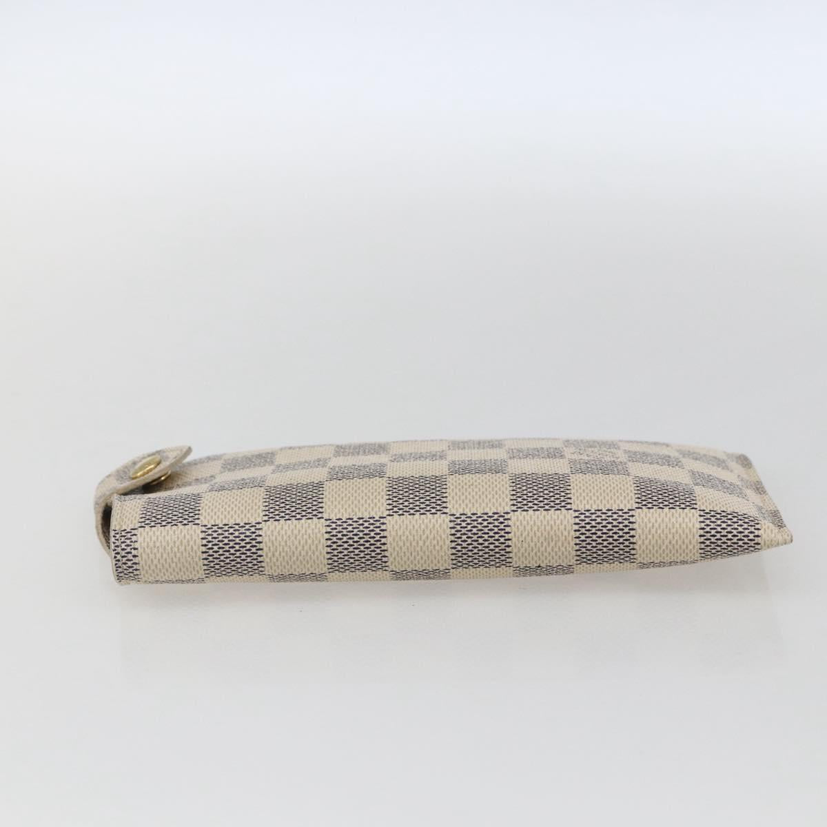 LOUIS VUITTON Damier Azur Etui A Lunettes MM Glasses Case N60025 LV Auth 170020V
