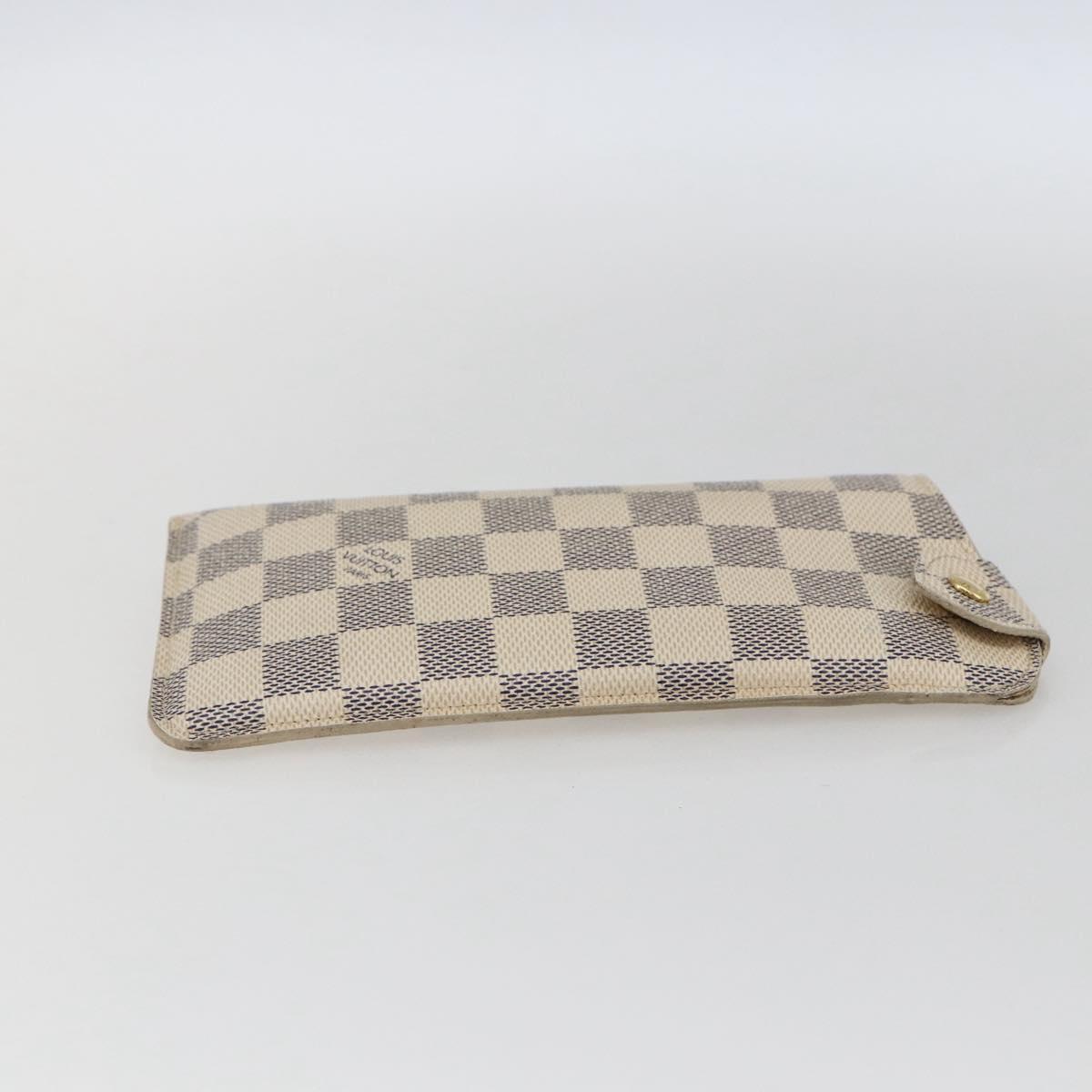 LOUIS VUITTON Damier Azur Etui A Lunettes MM Glasses Case N60025 LV Auth 170020V
