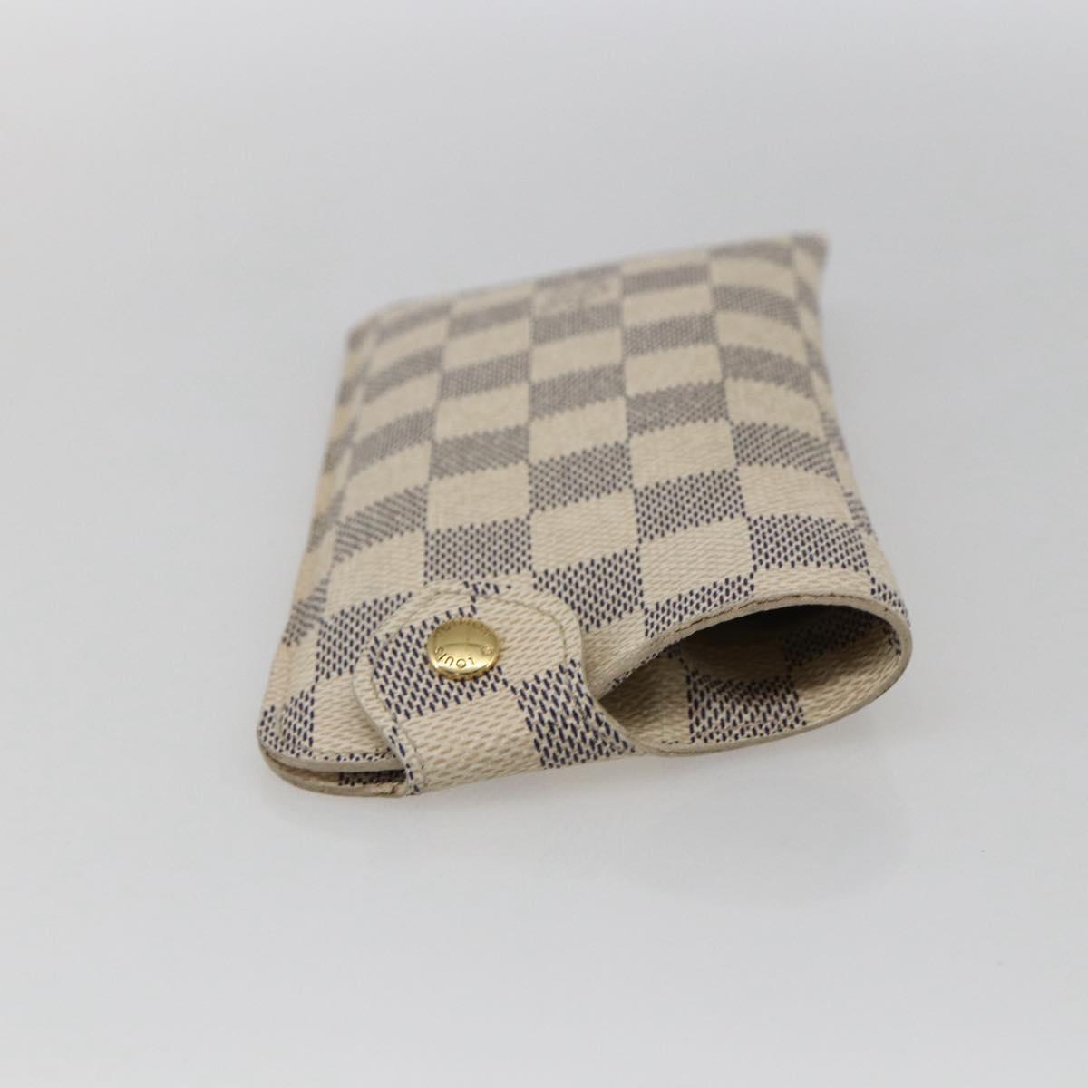 LOUIS VUITTON Damier Azur Etui A Lunettes MM Glasses Case N60025 LV Auth 170020V