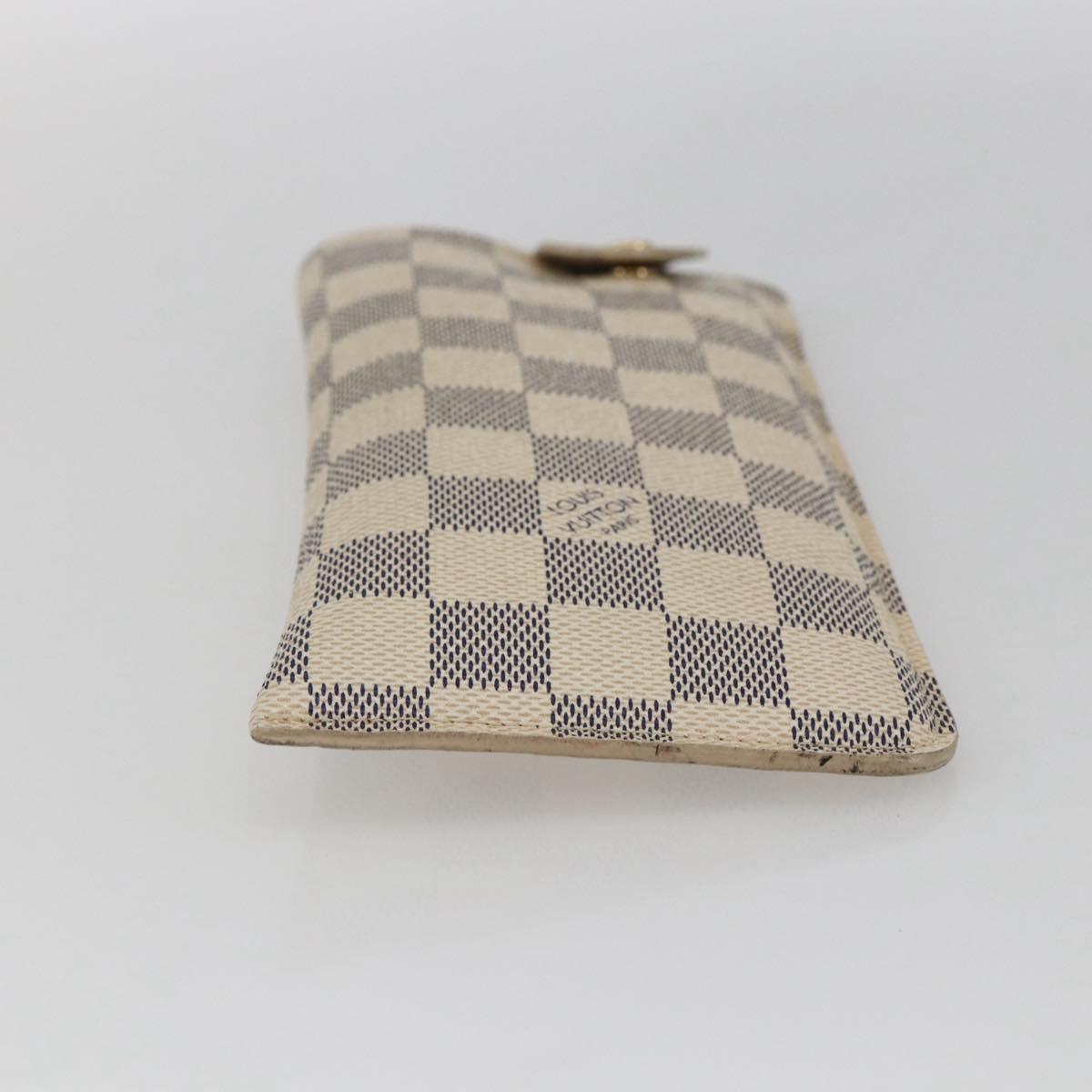 LOUIS VUITTON Damier Azur Etui A Lunettes MM Glasses Case N60025 LV Auth 170020V