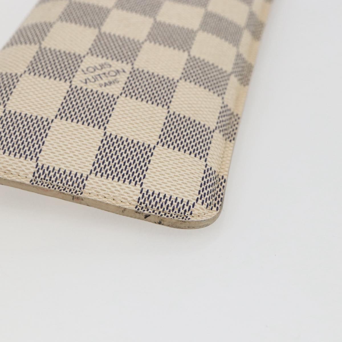 LOUIS VUITTON Damier Azur Etui A Lunettes MM Glasses Case N60025 LV Auth 170020V