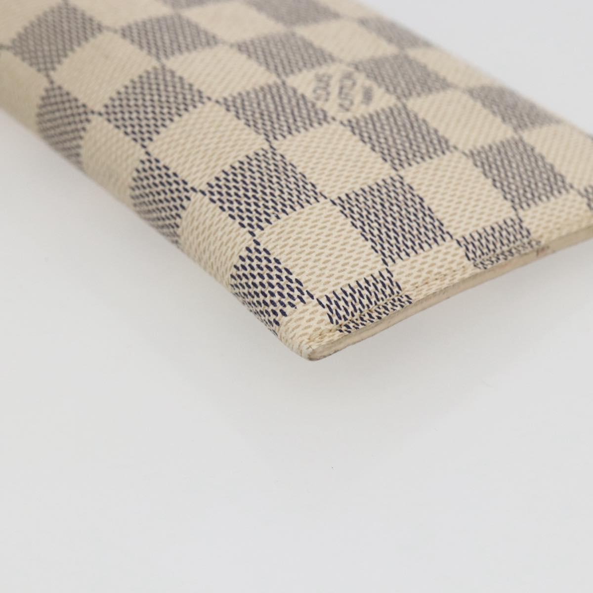 LOUIS VUITTON Damier Azur Etui A Lunettes MM Glasses Case N60025 LV Auth 170020V