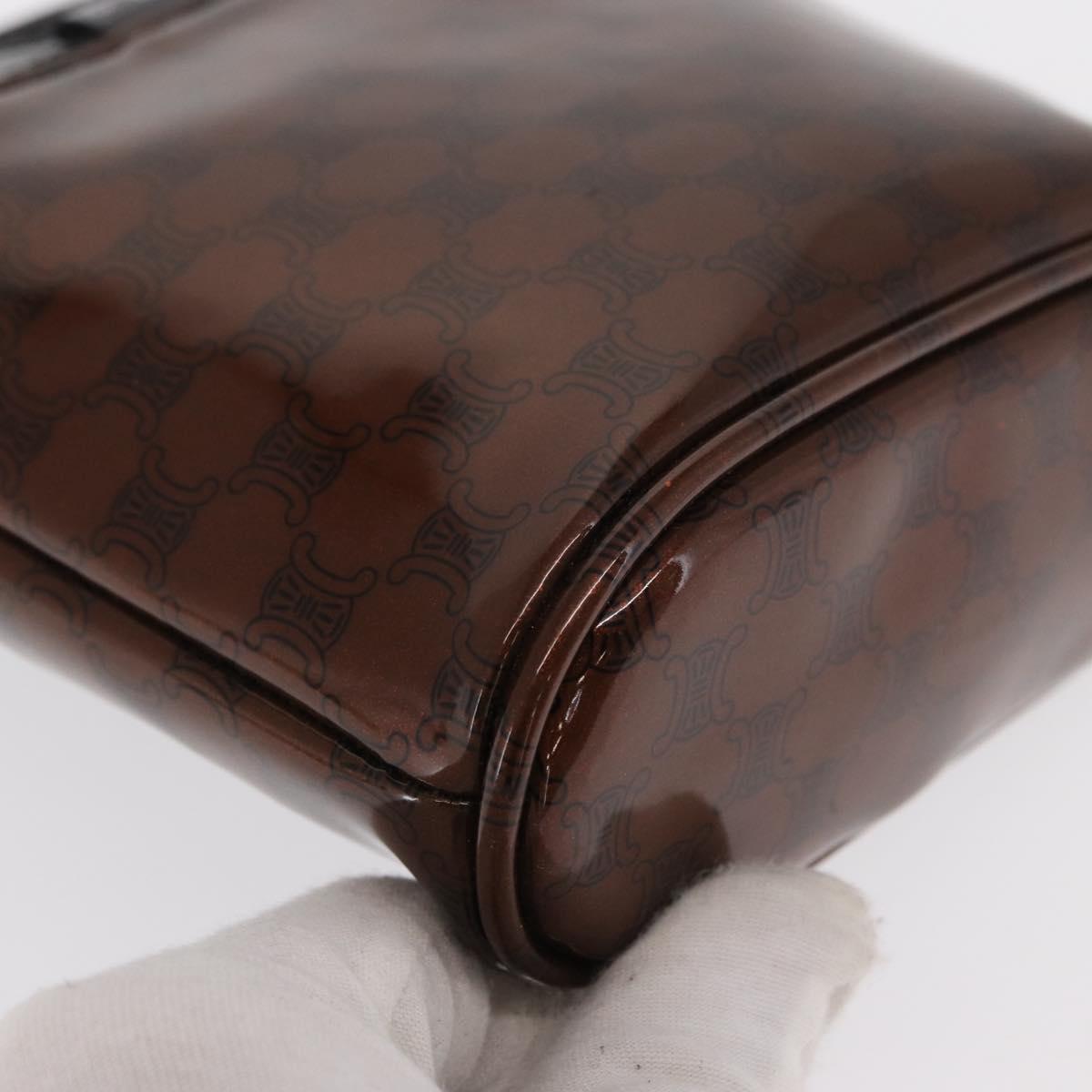 CELINE Macadam Canvas Hand Bag Vinyl Brown Auth 170022