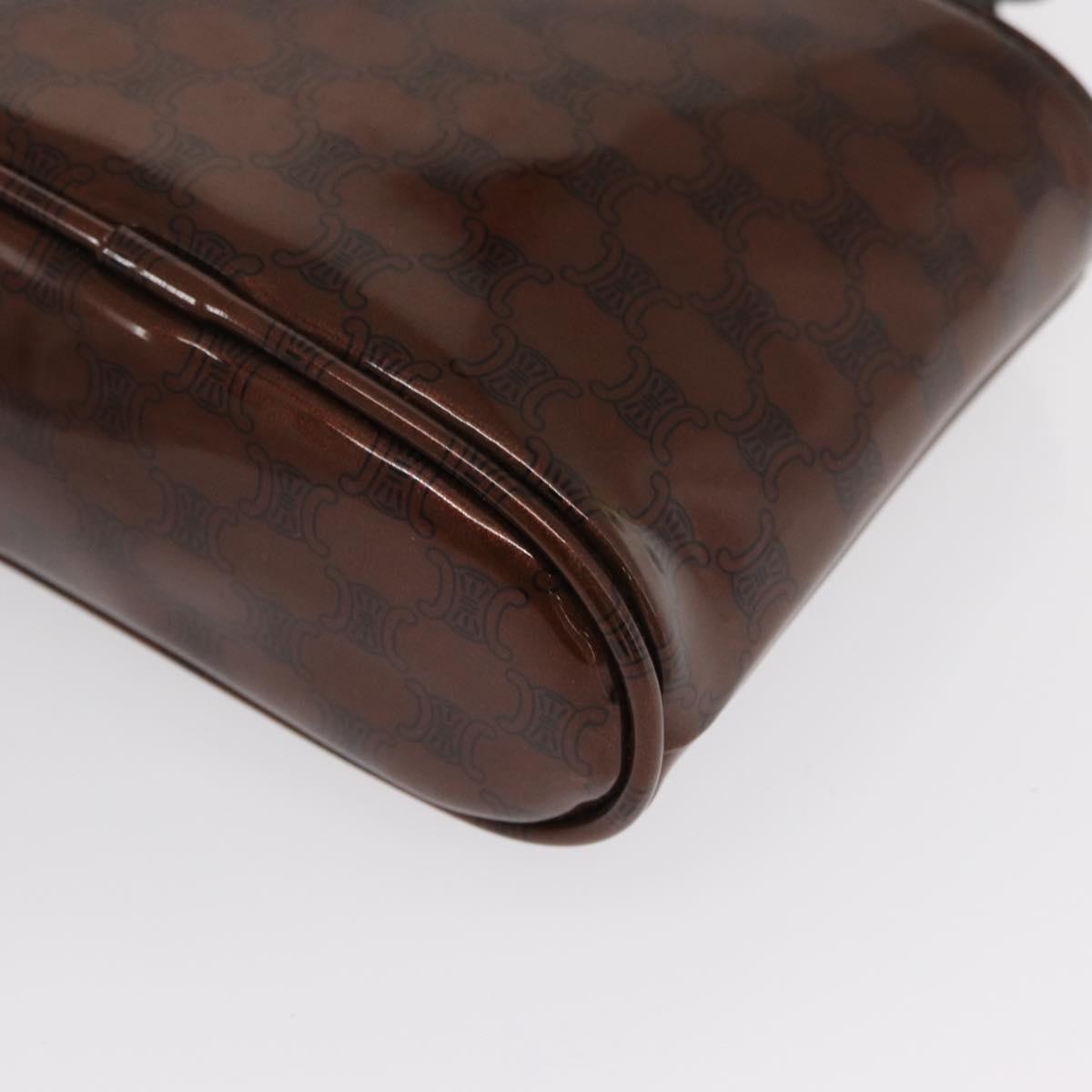 CELINE Macadam Canvas Hand Bag Vinyl Brown Auth 170022