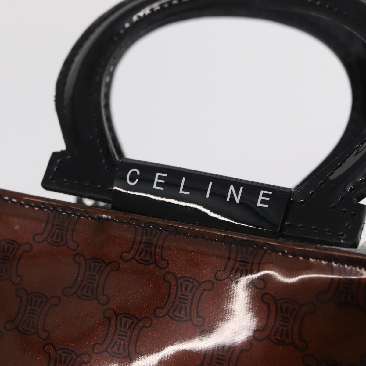 CELINE Macadam Canvas Hand Bag Vinyl Brown Auth 170022