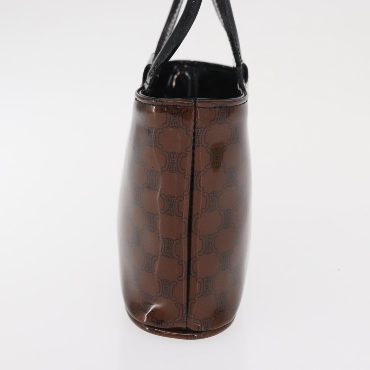 CELINE Macadam Canvas Hand Bag Vinyl Brown Auth 170022